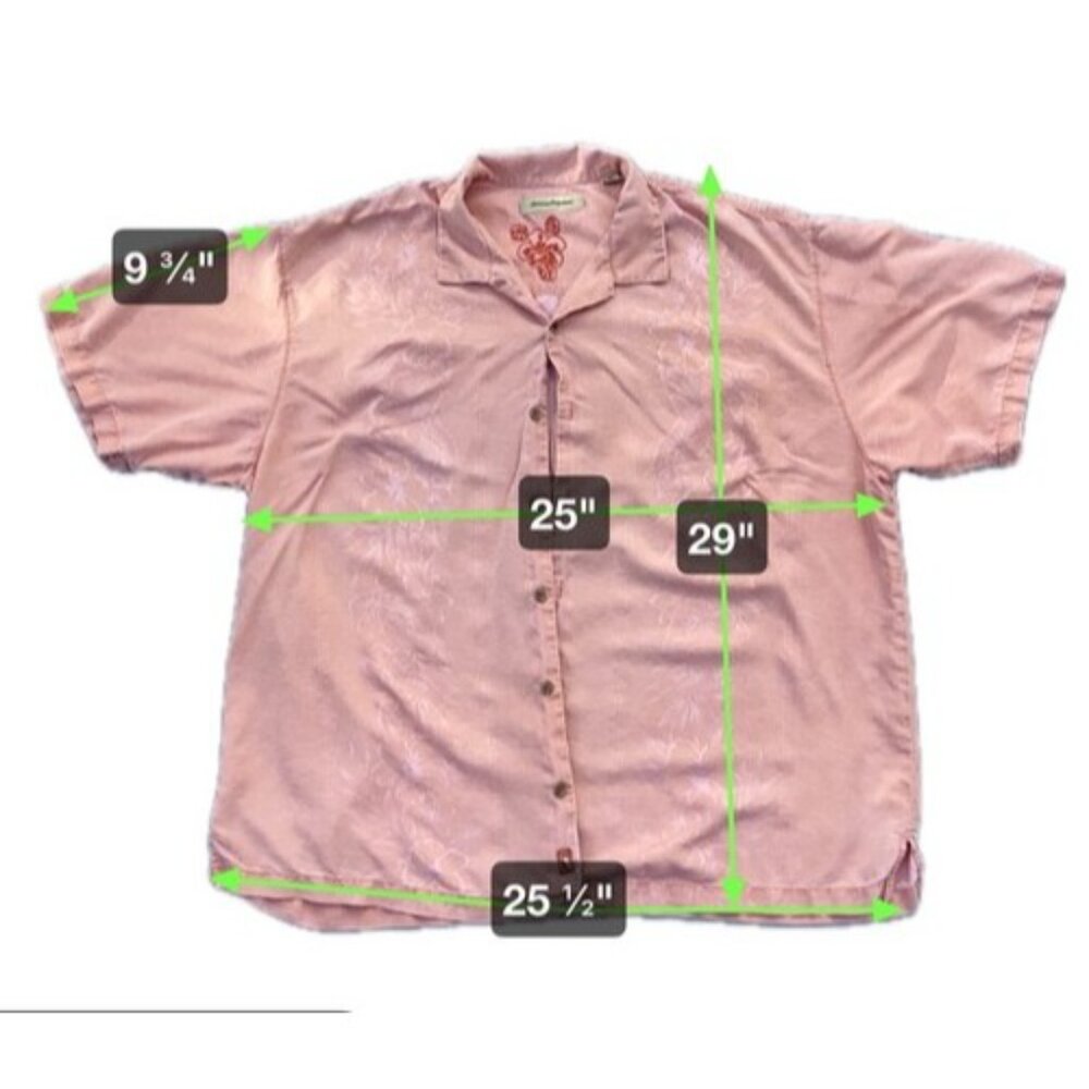 Tommy Bahama 100% Silk Aloha Men’s Button Up Hawaiian Shirt Pink Hibiscus XXL - Picture 5 of 5